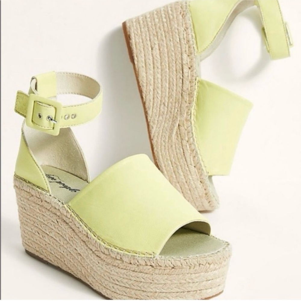 New Free People Sunny Lime Leather Coastal Platform Wedge Burlap Sandals
39/US 9 - Picture 13 of 13